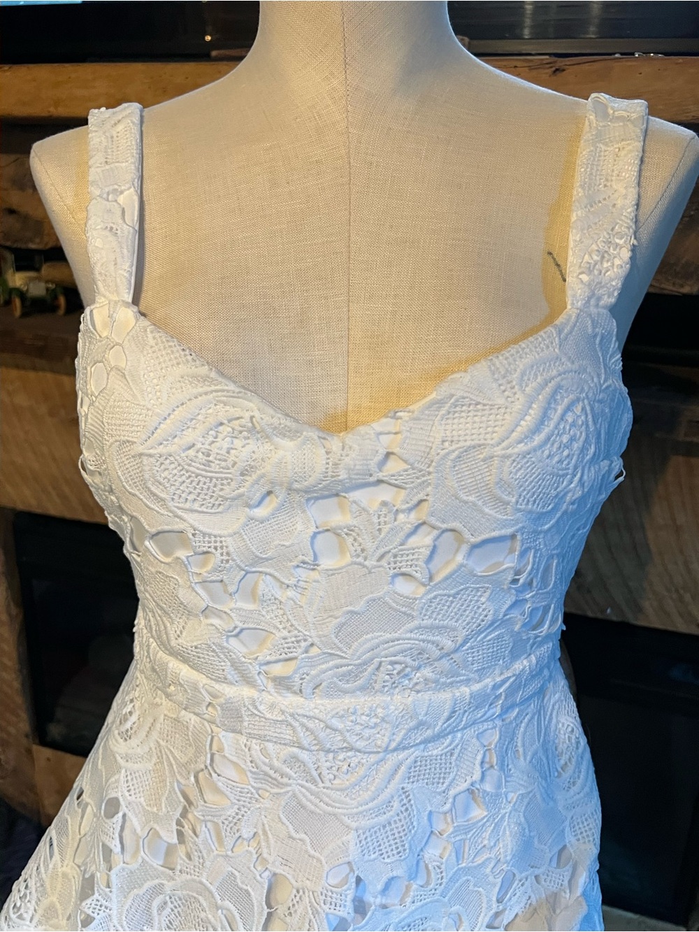 Lulus White Floral  Lace Midi Dress Size Small Bridal